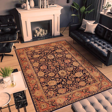 handmade Traditional Kafkaz Chobi Ziegler Blue Salmon Hand Knotted RECTANGLE 100% WOOL area rug 9 x 12